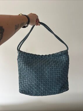 Nine West Teal Woven Shoulder Bag